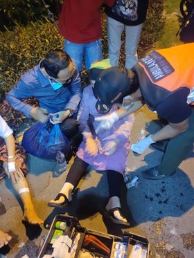   Kakek Nenek Pasutri Kecelakaan di Jl.Cok.Agung Tresna