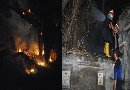 POHON BERINGIN BESAR TERBAKAR DI SUDUT GOR NGURAH RAI DENPASAR